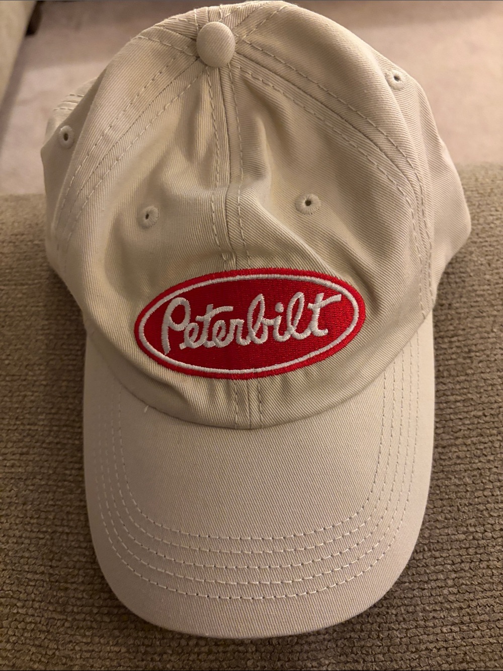 Pendleton Beige Hat with Red Peterbilt Patch